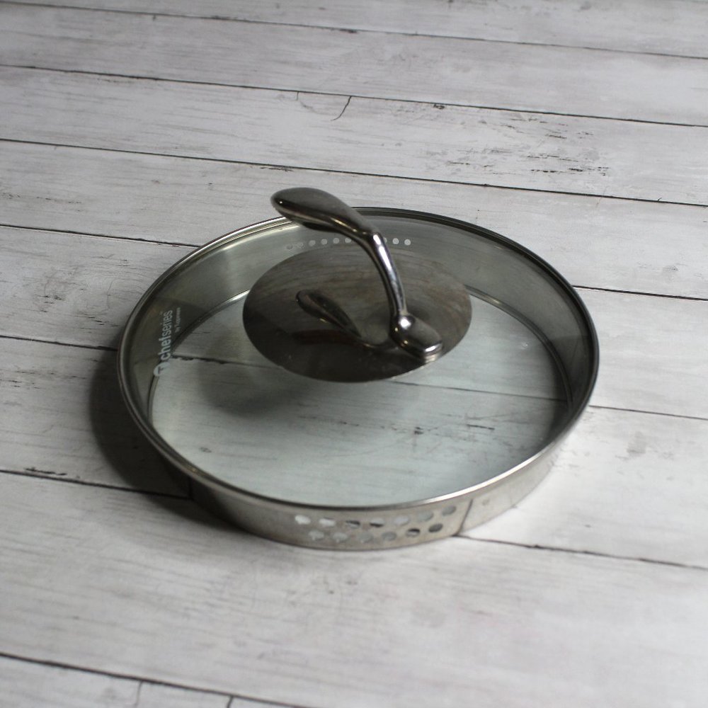Tupperware Chef Series Stainless Glass Replacement Steam Lid Fits 3 Qt Pan